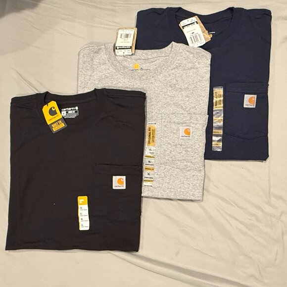 Carhartt Men’s T-Shirt Bundle – 3 Pack (Grey, Blue, Black) – NWT - Picture 11 of 11